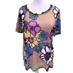 Oh Boy Floral Print Sheer Women's Top, P